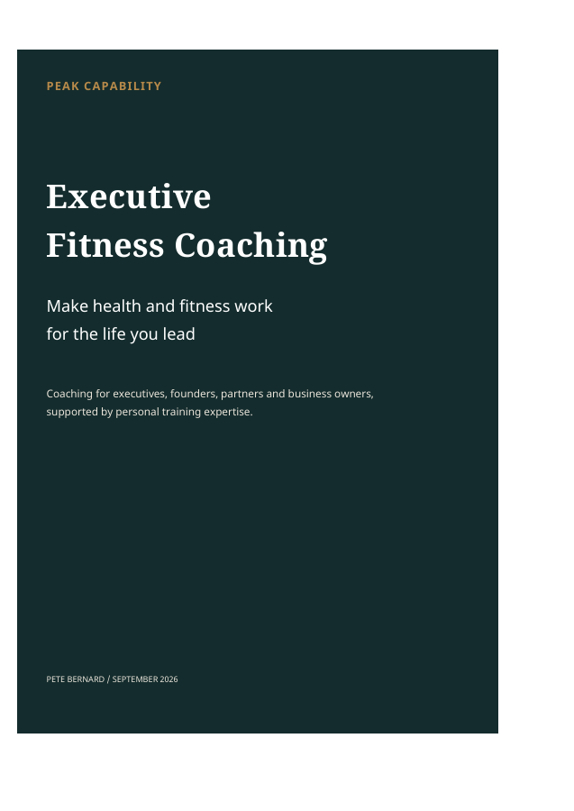 Peak Capability Executive Fitness Coaching document cover
